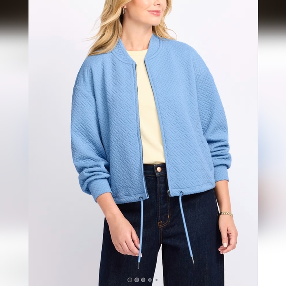 Les Serein Megan Quilted Knit Bomber- M - Picture 1 of 11